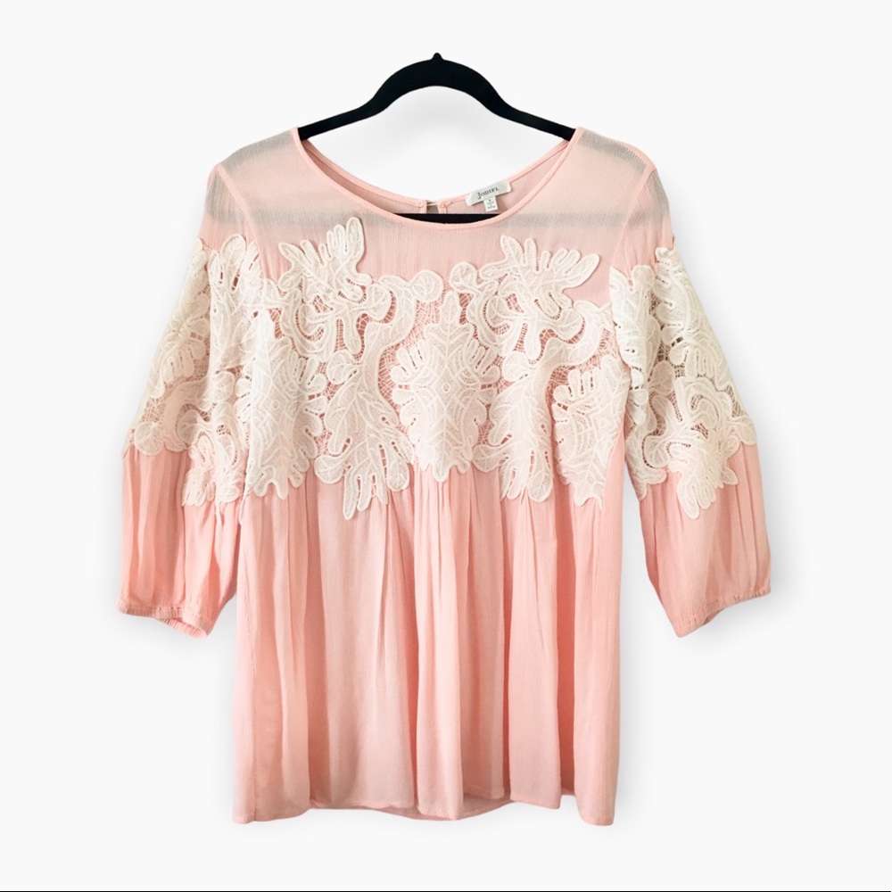 JODIFL Floral BOHO Lace Embroidered Blouse Top